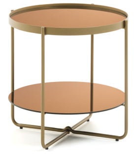 Stolik kawowy Ø53 cm miedziany – obraz-1
