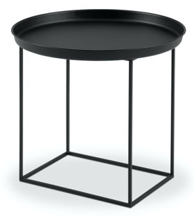 Stolik kawowy okrągły metal czarny 50 x 47 cm – obraz-1