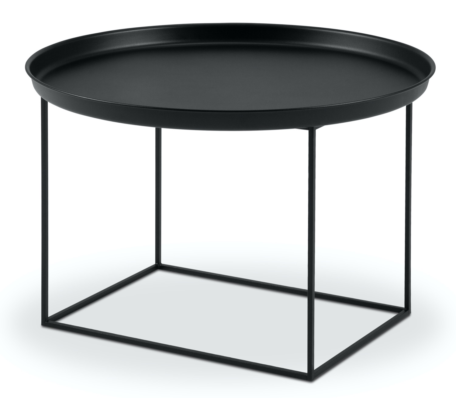 Stolik kawowy okrągły metal czarny 63 x 42 cm  – obraz-1