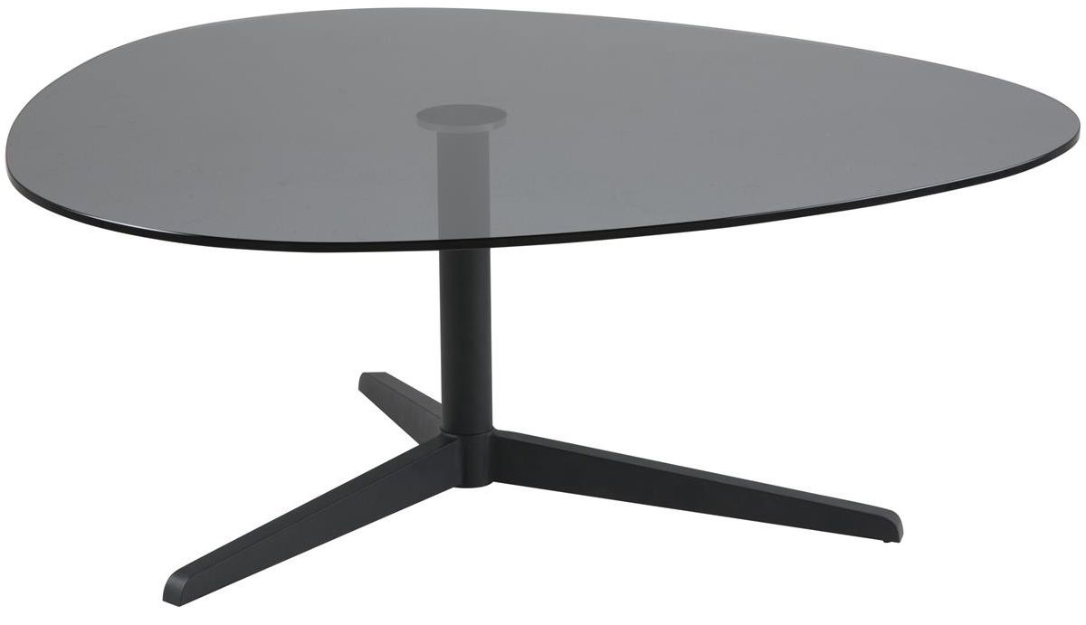 Stolik kawowy Barnsley 103x95 cm blat przydymiony szklany – obraz-1