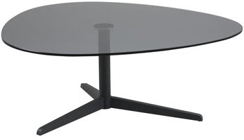 Stolik kawowy Barnsley 103x95 cm blat przydymiony szklany – obraz-1