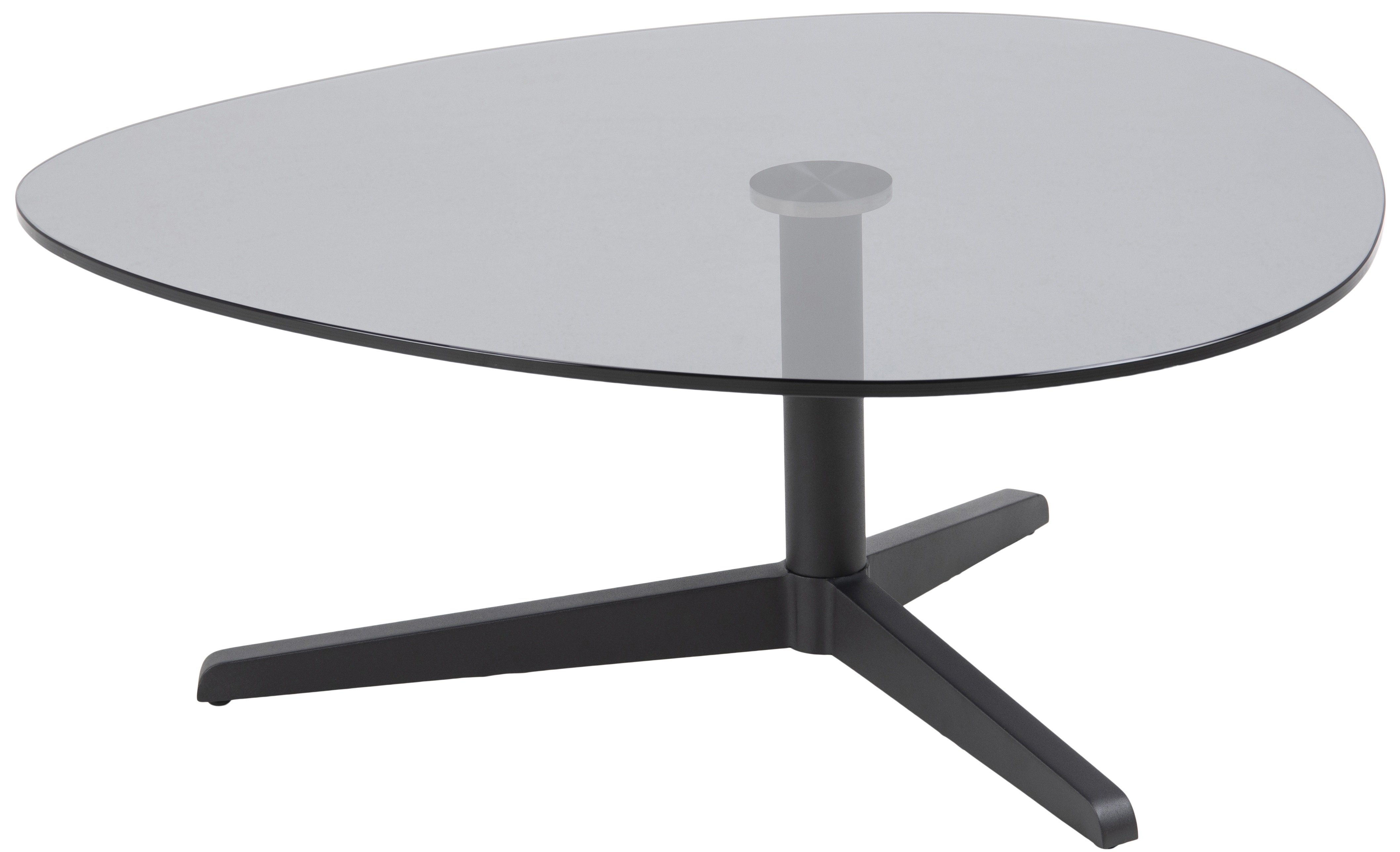 Stolik kawowy metalowy blat szklany czarny 84 x 77 cm – obraz-1