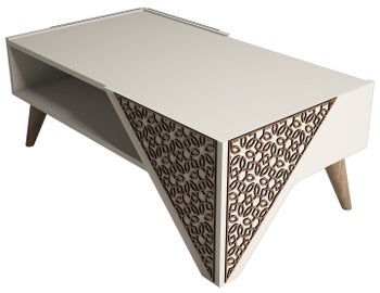 Stolik kawowy Beril 105x58 cm kremowy – obraz-1