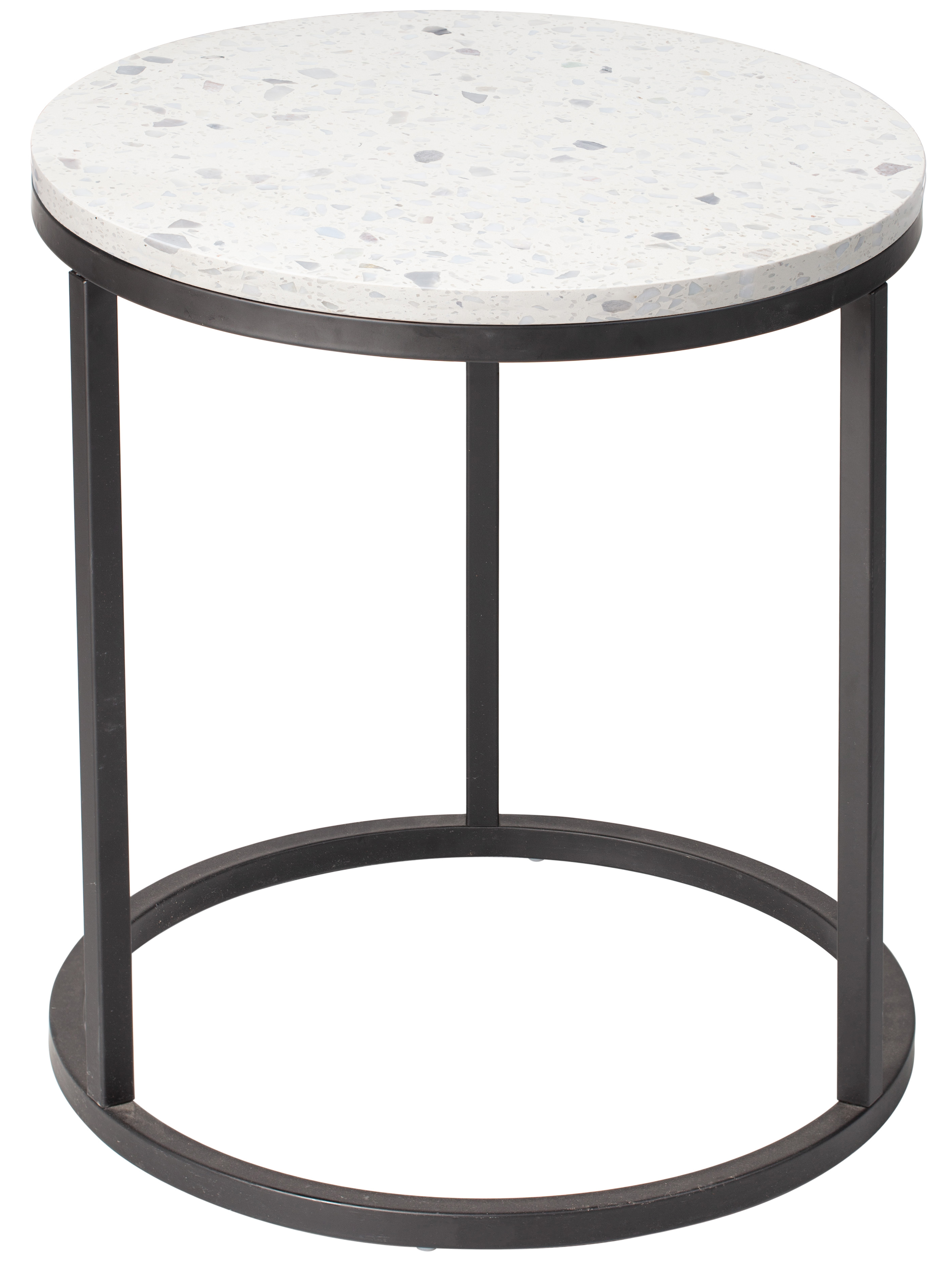 Stolik Bianco ∅50 cm czarno-biały – obraz-1