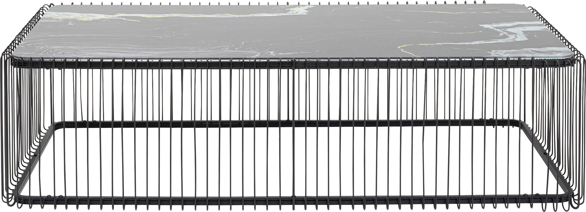 Klub sto Wire staklo i mermer crna 145x70cm – slika-1.