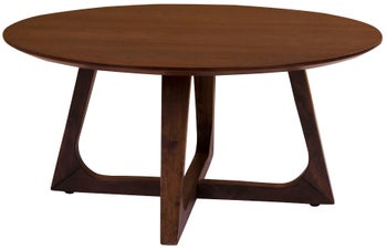 Stolik kawowy brązowy fornir orzech i drewno Ø75 cm – grafika-1.