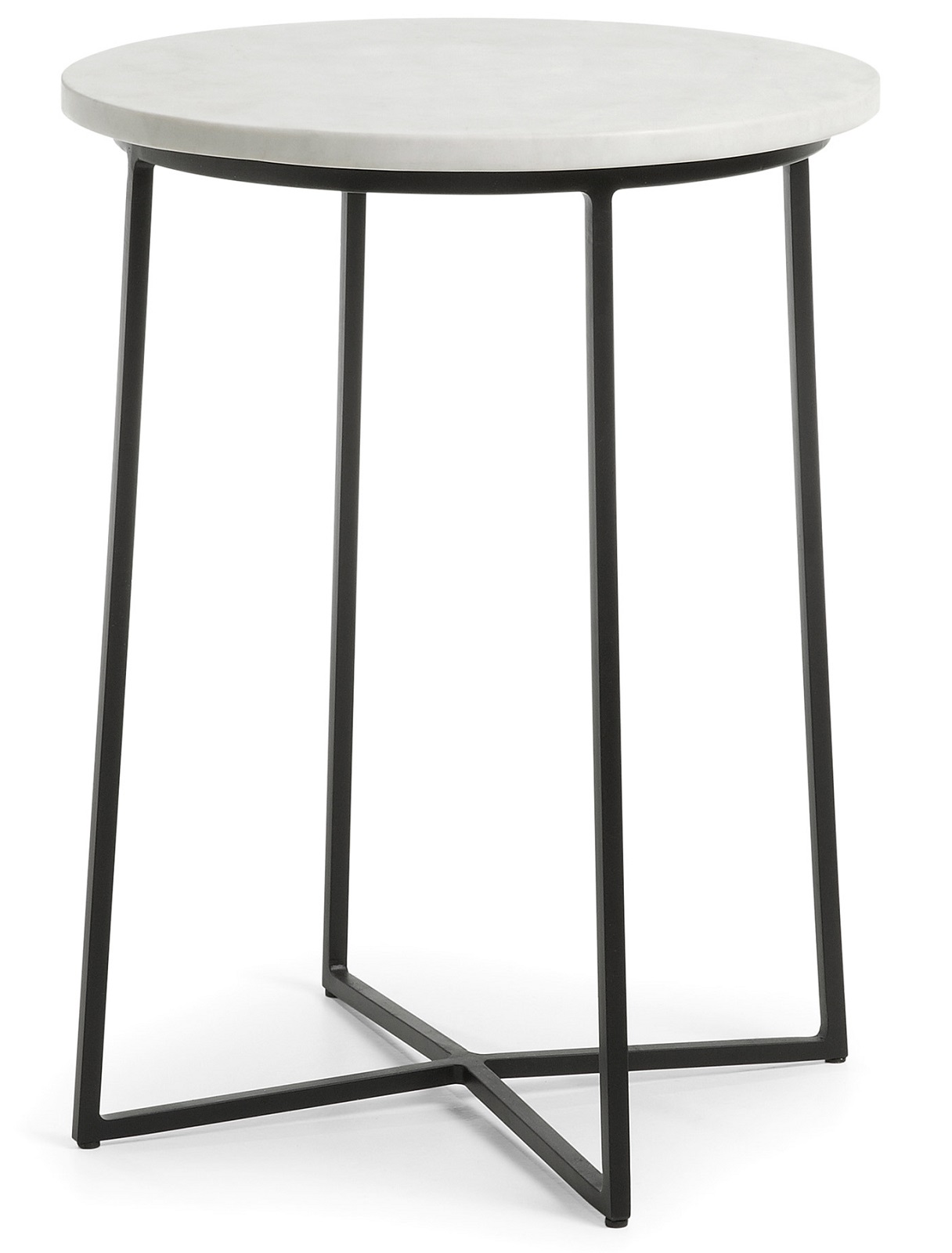 Stolik pomocniczy marmur biały Ø41x53 cm – obraz-1