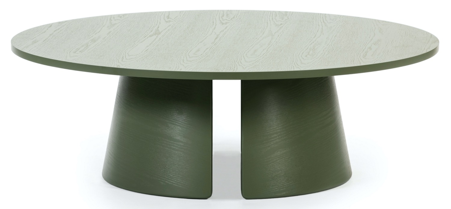 Stolik kawowy okrągły zielony Ø110x37 cm – obraz-1