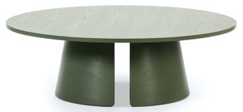 Stolik kawowy okrągły zielony Ø110x37 cm – obraz-1