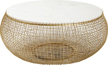 Masuta de cafea Cesta Marble Aurie Ø100cm – imagine-1.