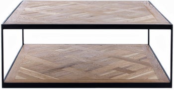 Stolik kawowy Chateaudun 100x100 cm drewniany – obraz-1