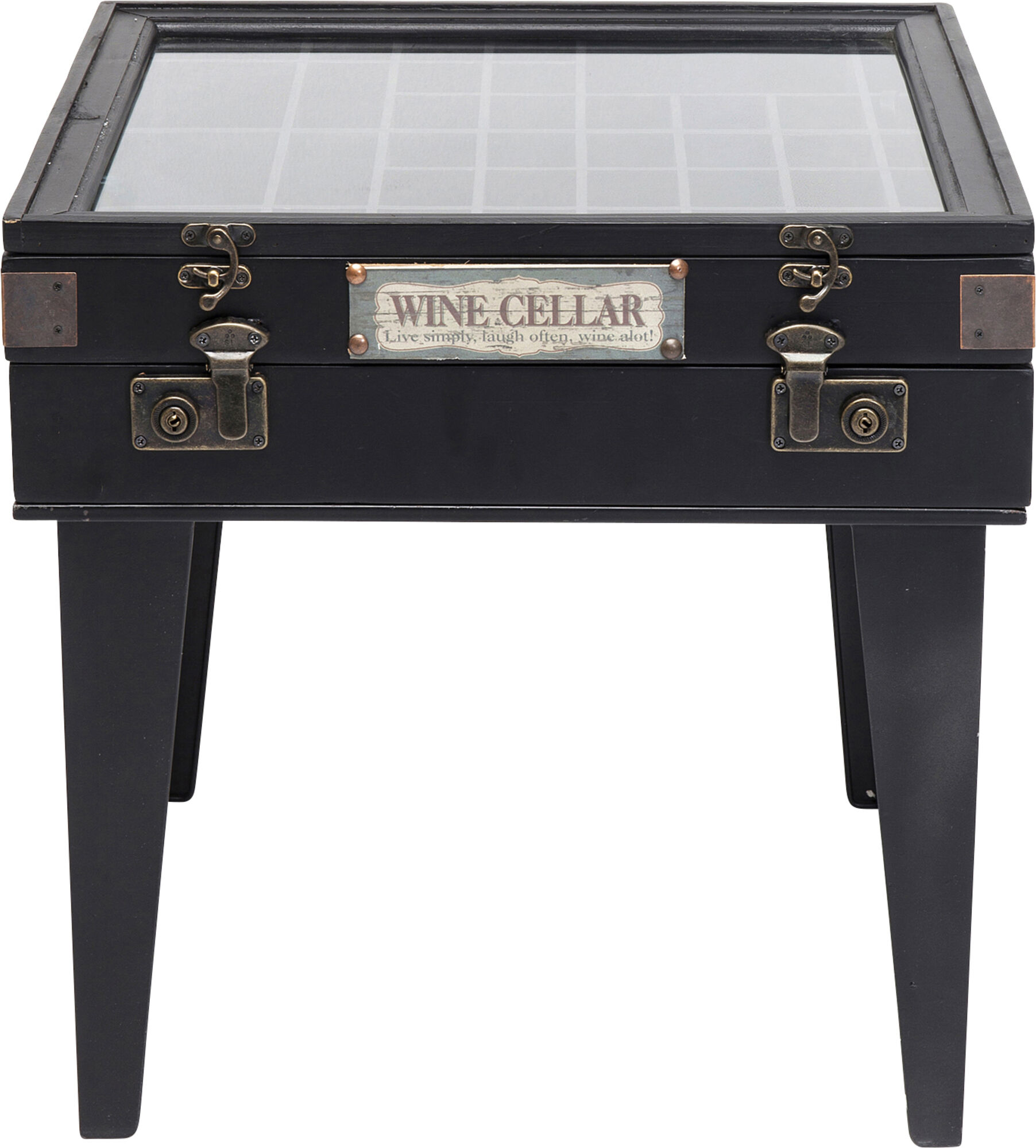 Collector Sidobord - Bord med Förvaring Svart Trä, 55x55cm – bild-1.