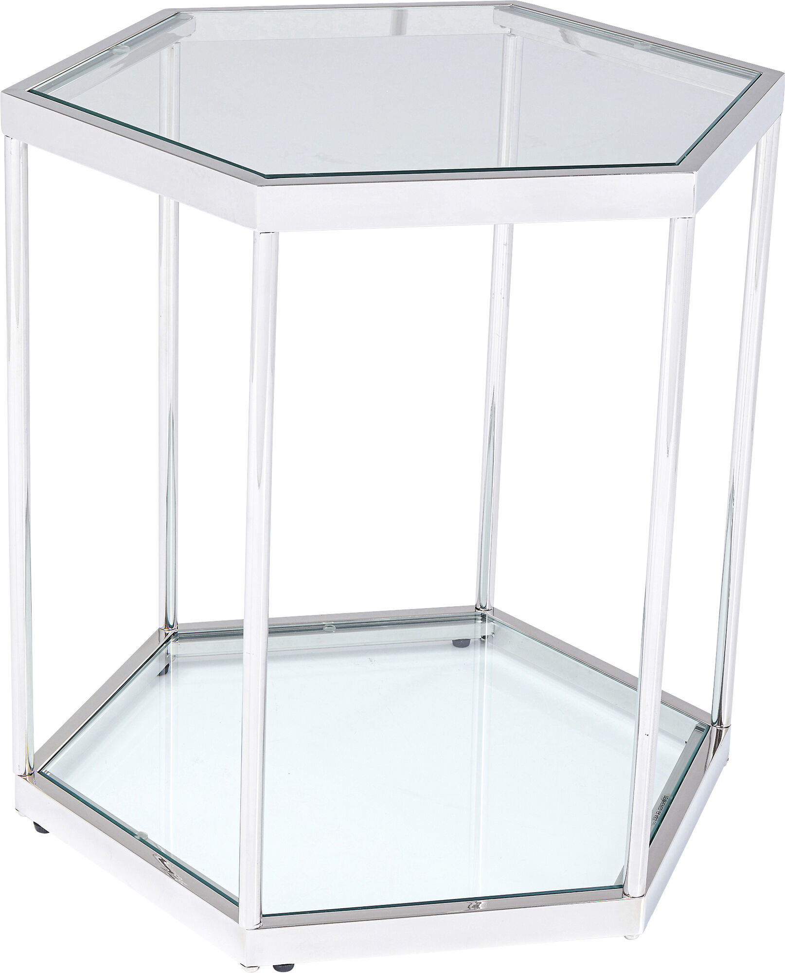 Sidobord Comb - Silver/Glas, 55x55cm – bild-1.