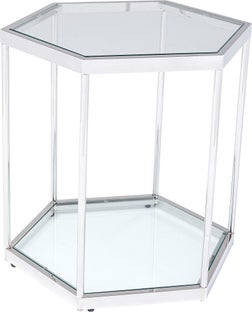 Sidobord Comb - Silver/Glas, 55x55cm – bild-1.