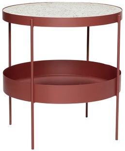 Stolik kawowy Cridiks Ø47x50 cm czerwony – obraz-1