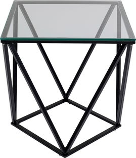 Sidobord Cristallo - Svart/Glas, 50x50cm – bild-1.