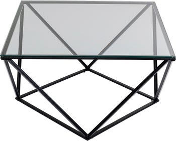 Soffbord Cristallo - Svart/Glas, 80x80cm – bild-1.