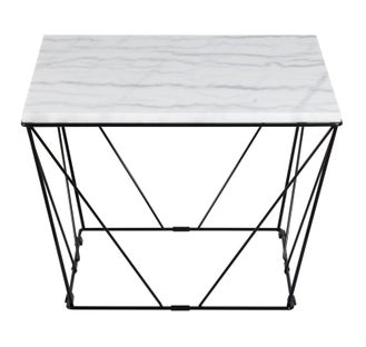 Stolik kawowy Cube 65x65 cm biały marmur – obraz-1