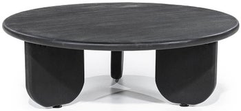 Stolik kawowy drewniany Ø100x33 cm czarny – obraz-1