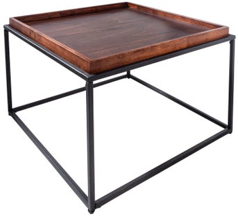 Stolik kawowy Elements 60x60 cm brązowy – obraz-1