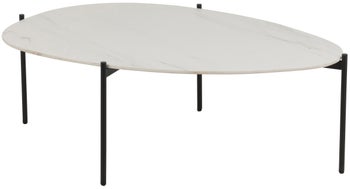 Stolik kawowy Evantee 120x80 cm blat porcelana - nogi czarne – obraz-1