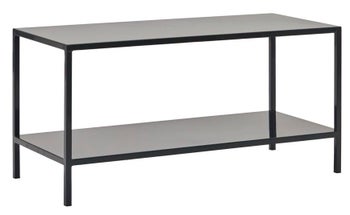 Stolik kawowy stalowy z półką czarny 85x35 cm – obraz-1