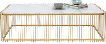 Холна маса Wire Glass Marble White 145x70cm – изображение-1.