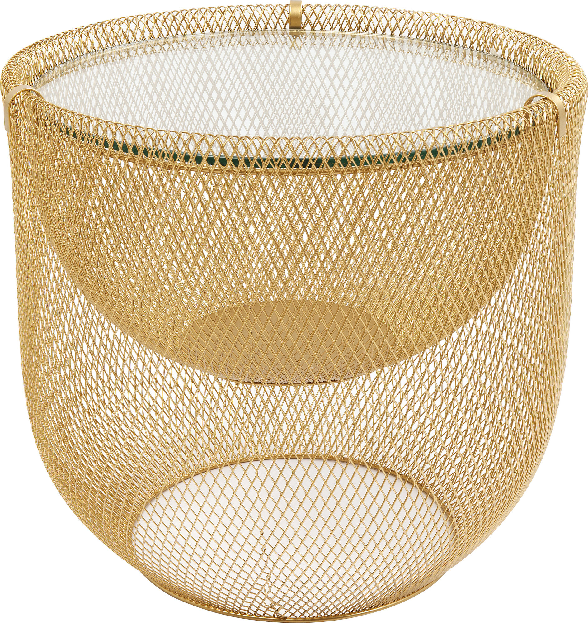 Stolik kawowy Grid Ø50 cm złoty – obraz-1