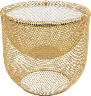 Stolik kawowy Grid Ø50 cm złoty – obraz-1