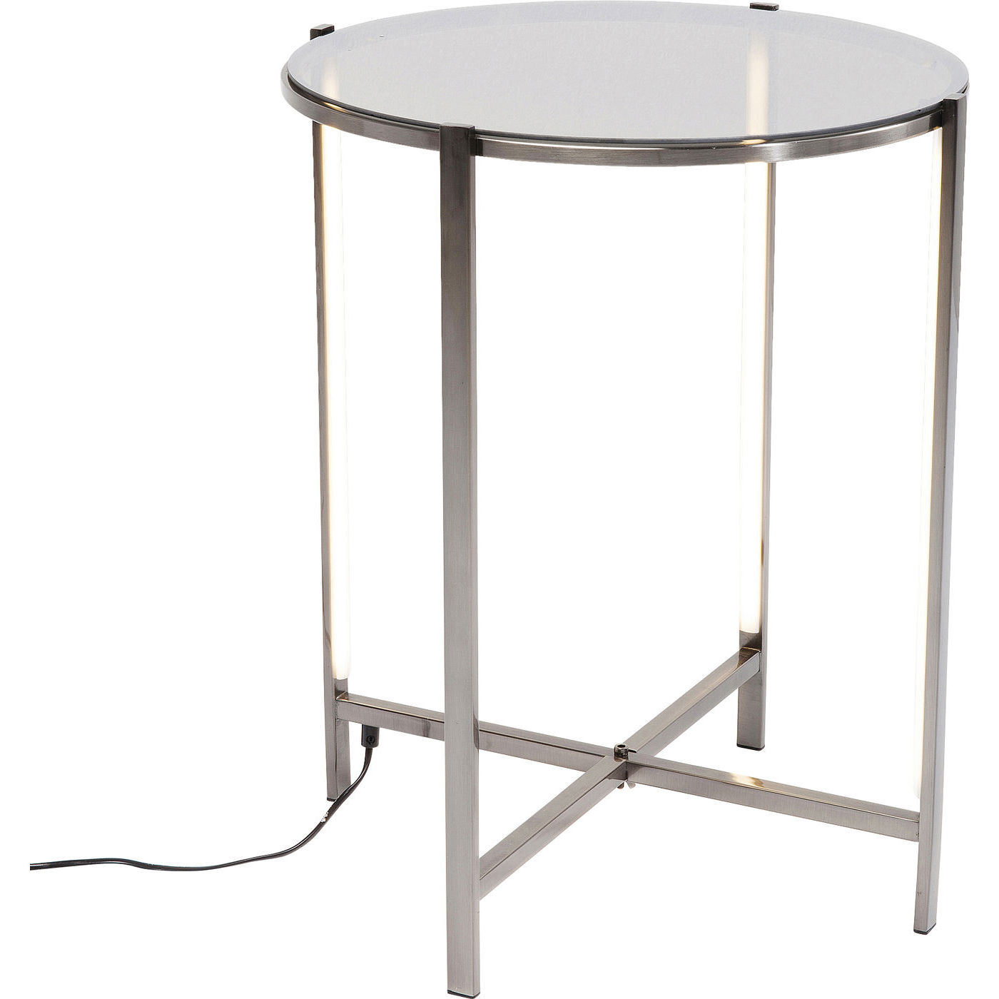 Stolik Kawowy Haight Ashbury LED 44x55 Cm Srebrny 80991 Kare Design