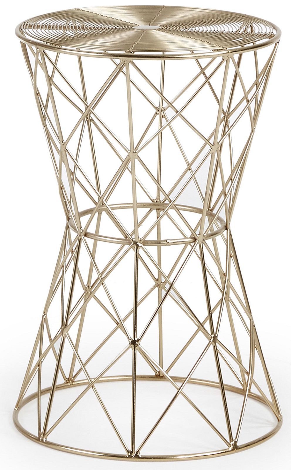 Stolik pomocniczy metalowy złoty Ø33x46 cm – obraz-1