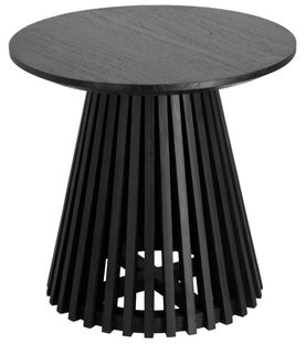 Stolik pomocniczy drewniany czarny Ø50x48 cm – obraz-1