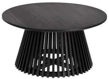 Stolik kawowy okrągły drewniany czarny Ø80x40 cm – obraz-1