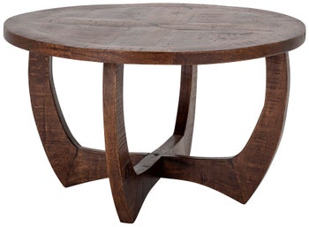 Stolik kawowy okrągły drewniany Ø75 cm – obraz-1