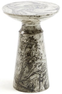 Stolik pomocniczy metalowy szary okrągły Ø33x46 cm – obraz-1