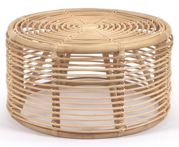 Stolik kawowy okrągły rattanowy Ø66x36 cm – obraz-1