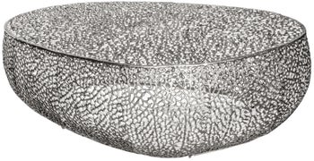 Stylowy ażurowy stolik kawowy z aluminium srebrny – grafika-1.