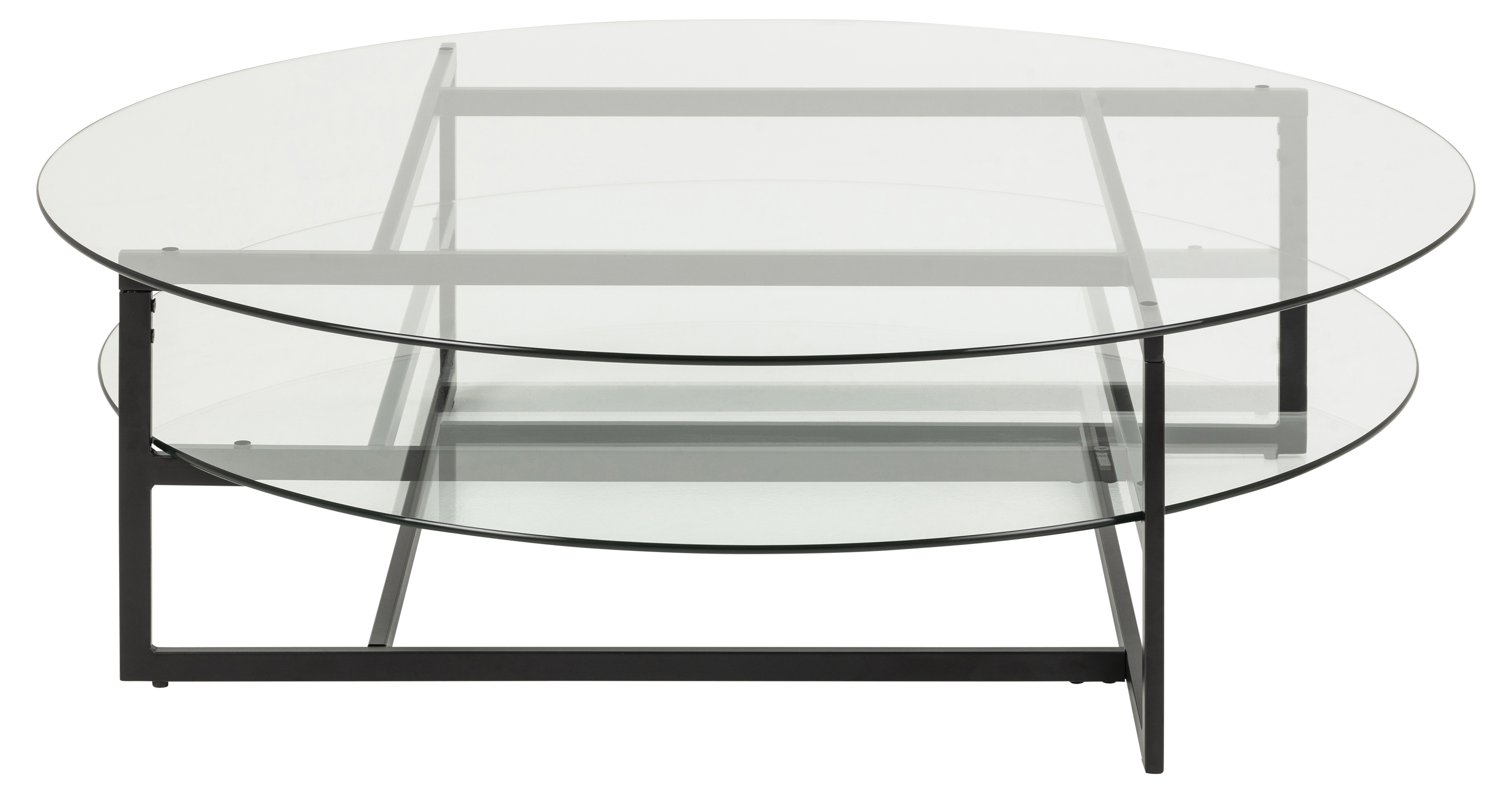 Stolik kawowy Loke Ø120 cm blat szklany – obraz-1