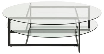 Stolik kawowy Loke Ø120 cm blat szklany – obraz-1