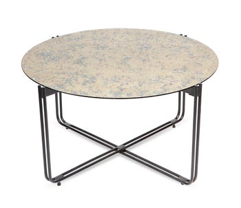 Stolik kawowy Lori ∅85 cm antyczny mosiądz – obraz-1