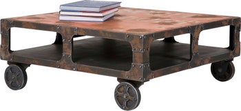 Stolik kawowy Manufaktur 100x100 cm brązowy – obraz-1