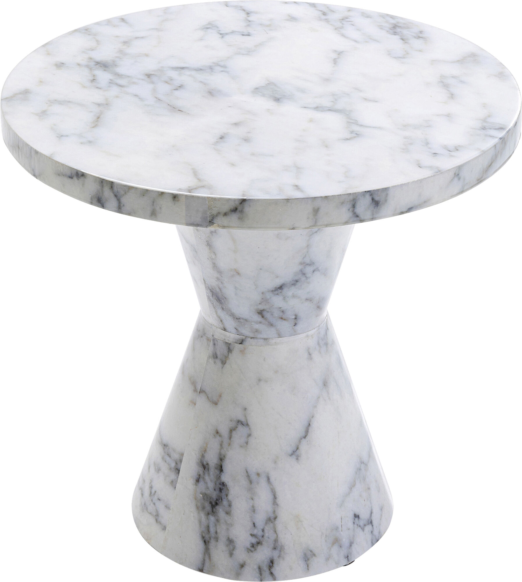 Stolik kawowy Marble Art ∅40 cm biały – obraz-1