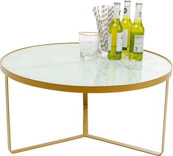 Stolik kawowy metalowy okrągły złoty Ø55xH38 cm – obraz-1