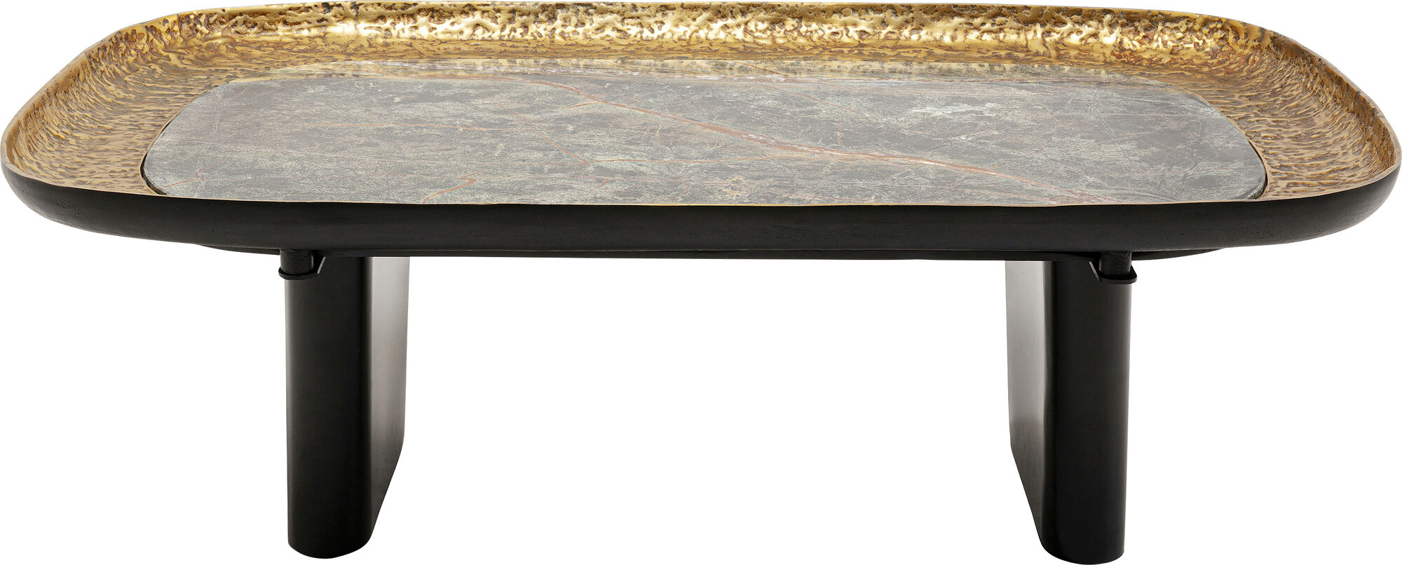 Masa de Cafea din marmura si aluminiu Neagra 123x76 cm Mala – imagine-1.