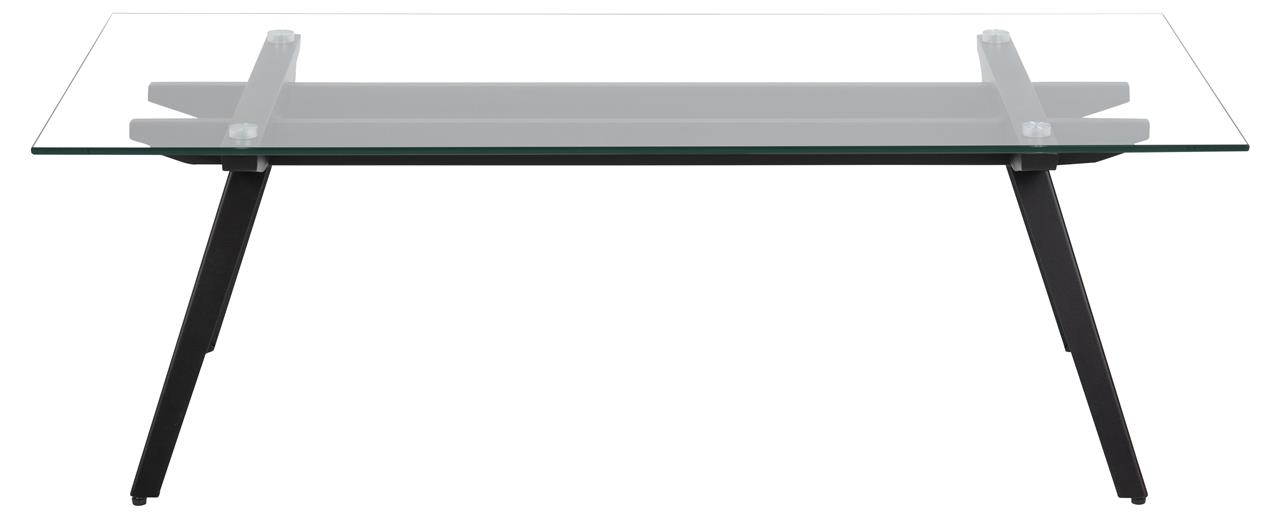 Stolik kawowy Monti 120x60 cm transparentny - nogi czarne – obraz-1