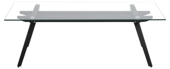Stolik kawowy Monti 120x60 cm transparentny - nogi czarne – obraz-1