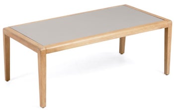 Stolik kawowy naturalny blat szary 120x70 cm – obraz-1