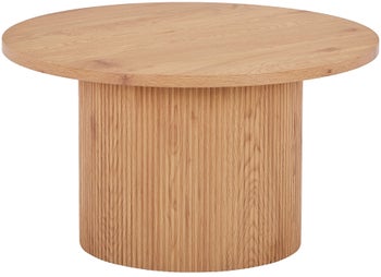 Stolik kawowy naturalny MDF nowoczesny okrągły Ø80x45 cm – grafika-1.