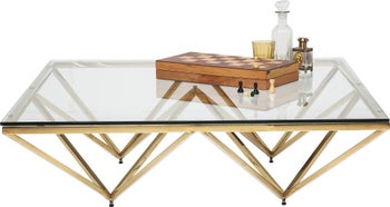 Soffbord Network - Glas och Mässing, 105x105cm – bild-1.