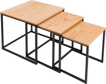 Stolik kawowy New Fusion (3/Set) dębowo-czarny z ekspozycji II – grafika-1.